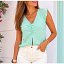 Blusa Frunce Aguamarina